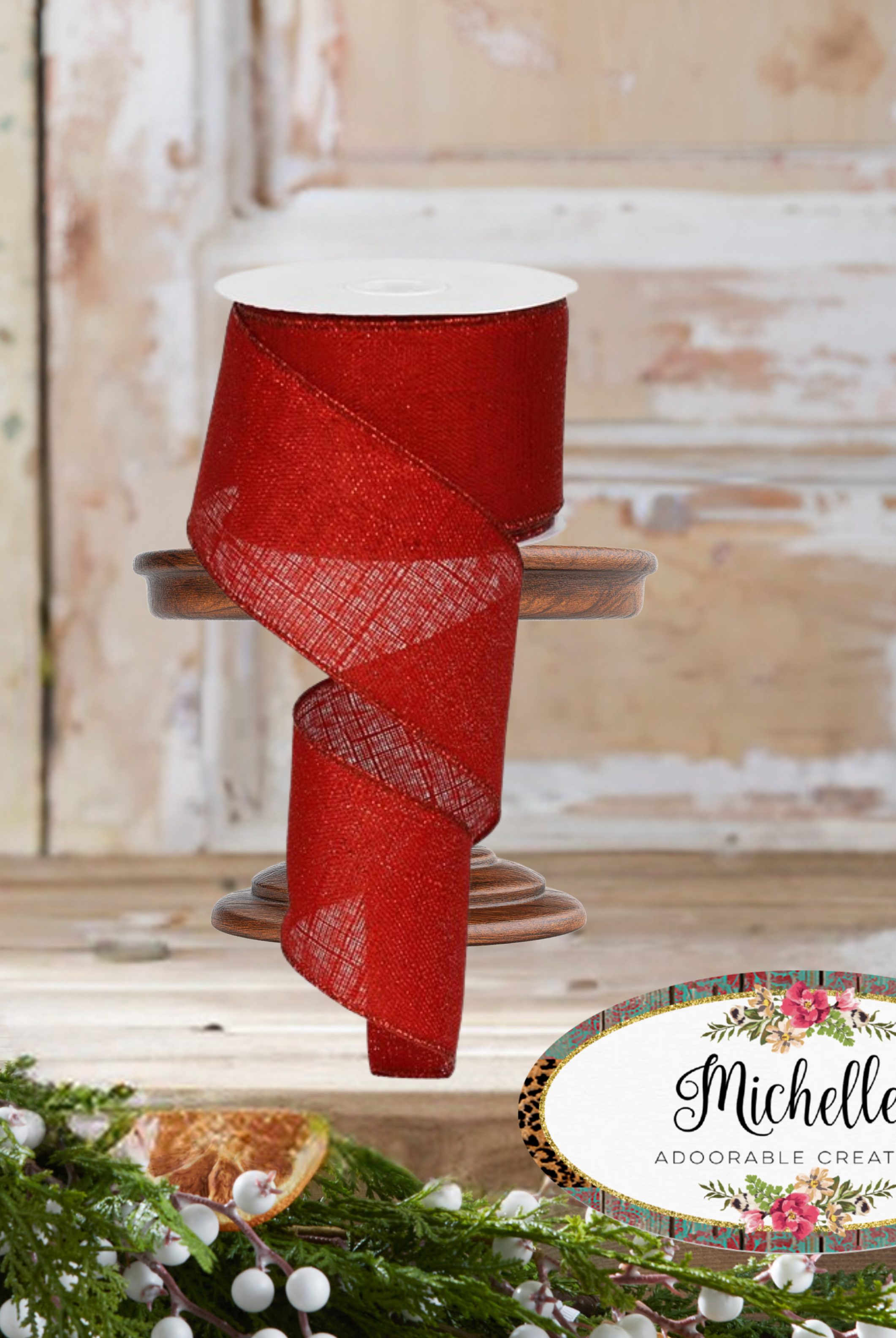 Shop For 2.5" Metallic Royal Canvas Ribbon: Red (10 Yards)