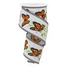 Shop For 2.5" Monarch Stripe Edge Ribbon: White (10 Yards)