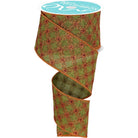 Shop For 2.5" Multi Circles and Dots Ribbon: Green/Copper (10 Yards)