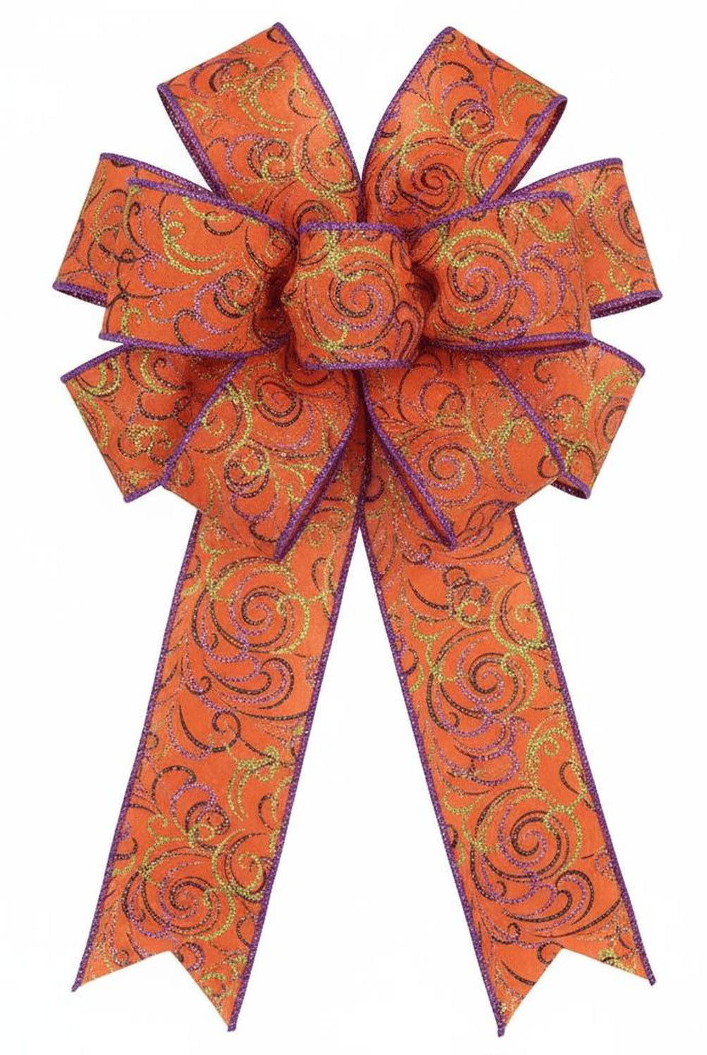 Shop For 2.5" Multi Swirls Glitter Ribbon: Orange/Black/Purple (10 Yard)