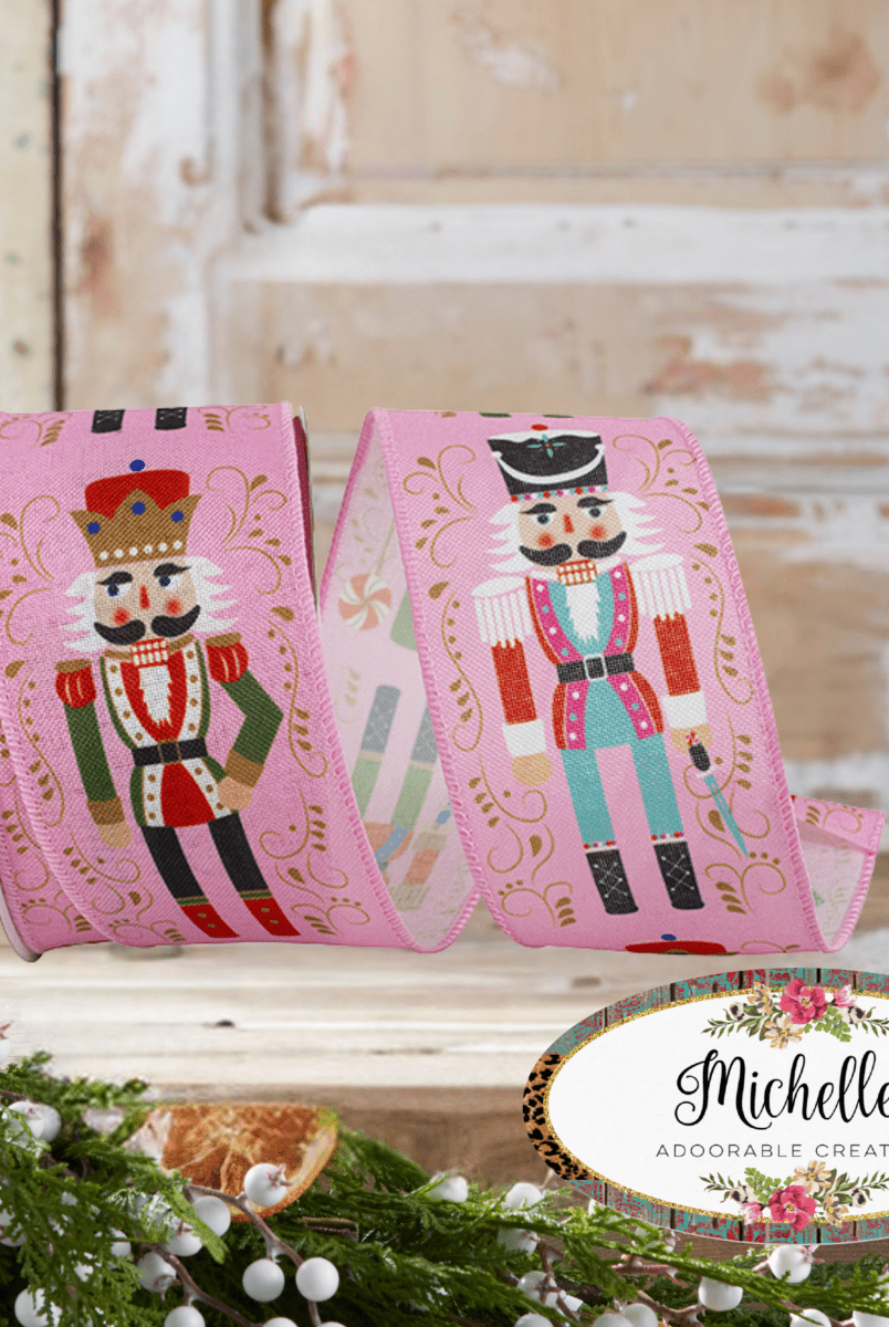 Shop For 2.5" Nutcracker Scroll Ribbon: Pink (10 Yards)