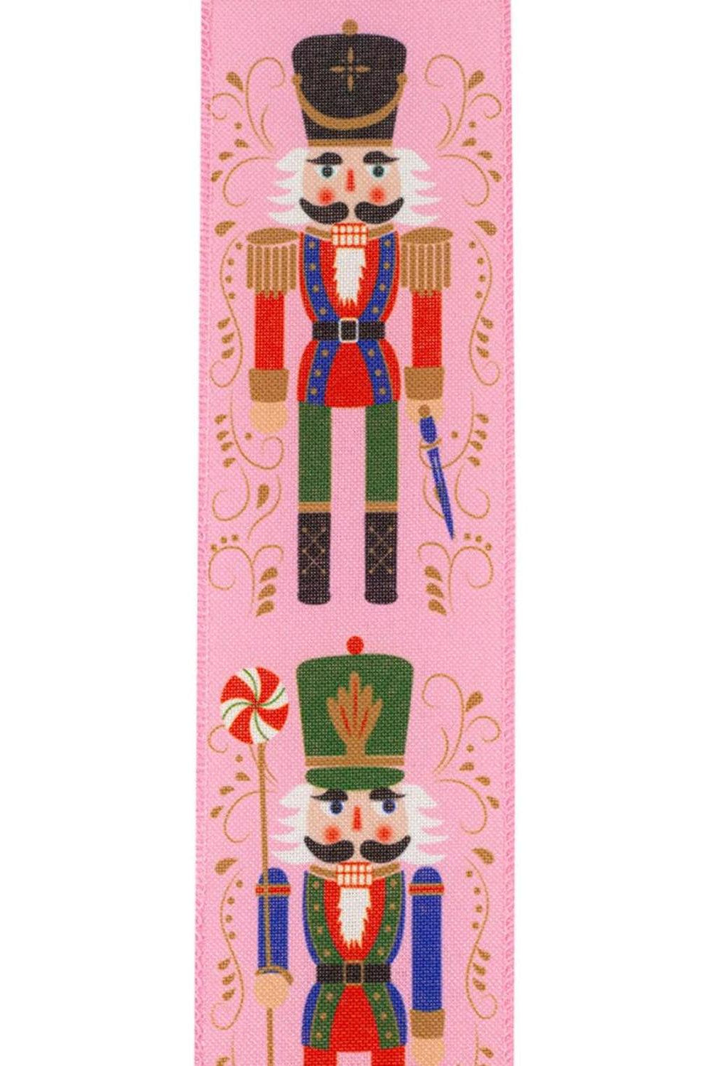 Shop For 2.5" Nutcracker Scroll Ribbon: Pink (10 Yards)