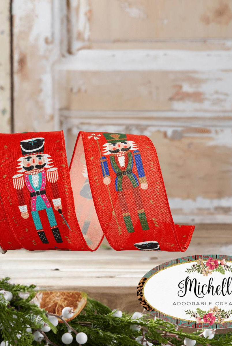Shop For 2.5" Nutcracker Scroll Ribbon: Red (10 Yards)
