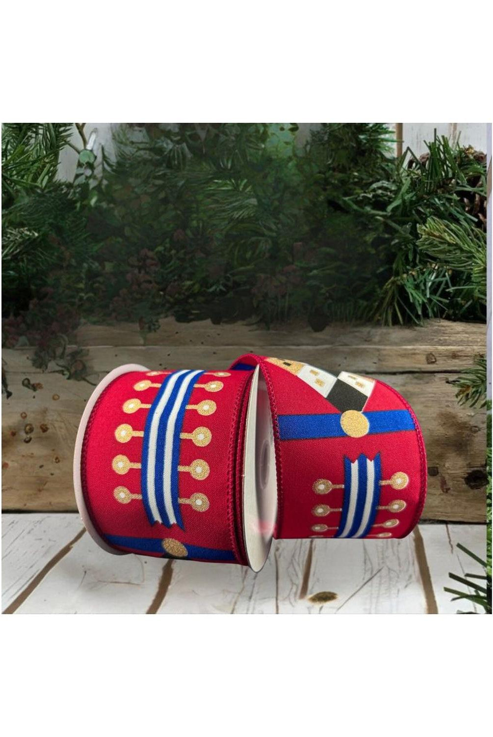 2.5" Nutcracker Stripes Ribbon: Red & Blue