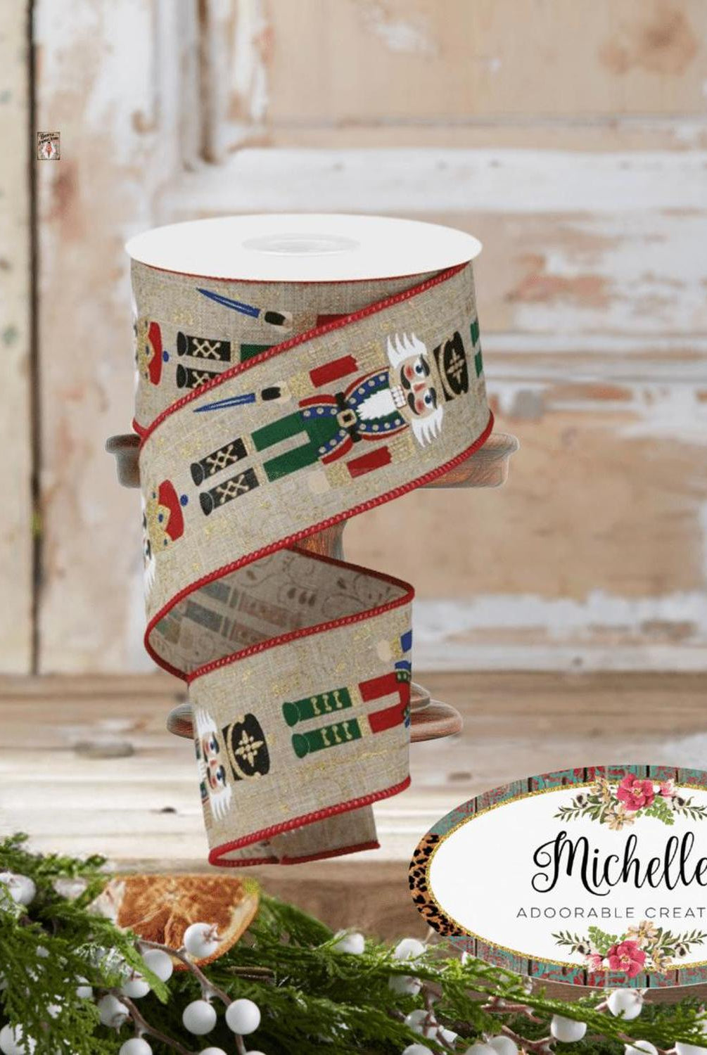 Shop For 2.5" Nutcrackers Royal Ribbon: Natural (10 Yards)