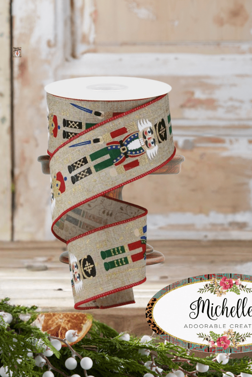 Shop For 2.5" Nutcrackers Royal Ribbon: Natural (10 Yards)