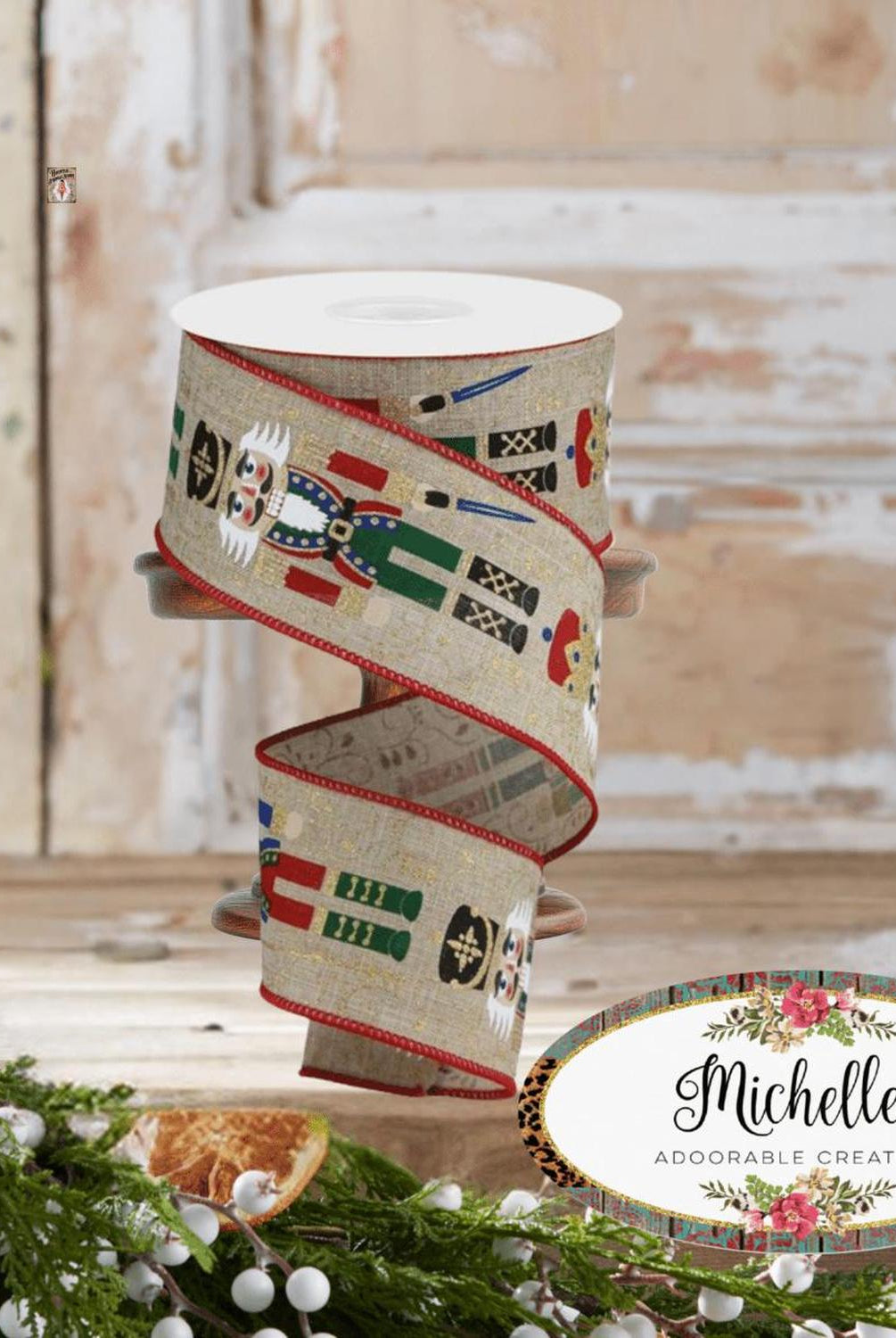 Shop For 2.5" Nutcrackers Royal Ribbon: Natural (10 Yards)