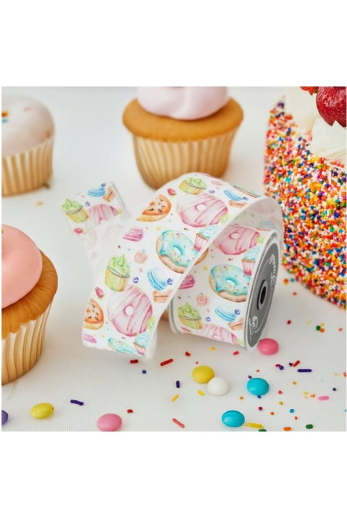 Shop For 2.5" Pastel Pastries Ribbon: White at Michelle's aDOORable Creations