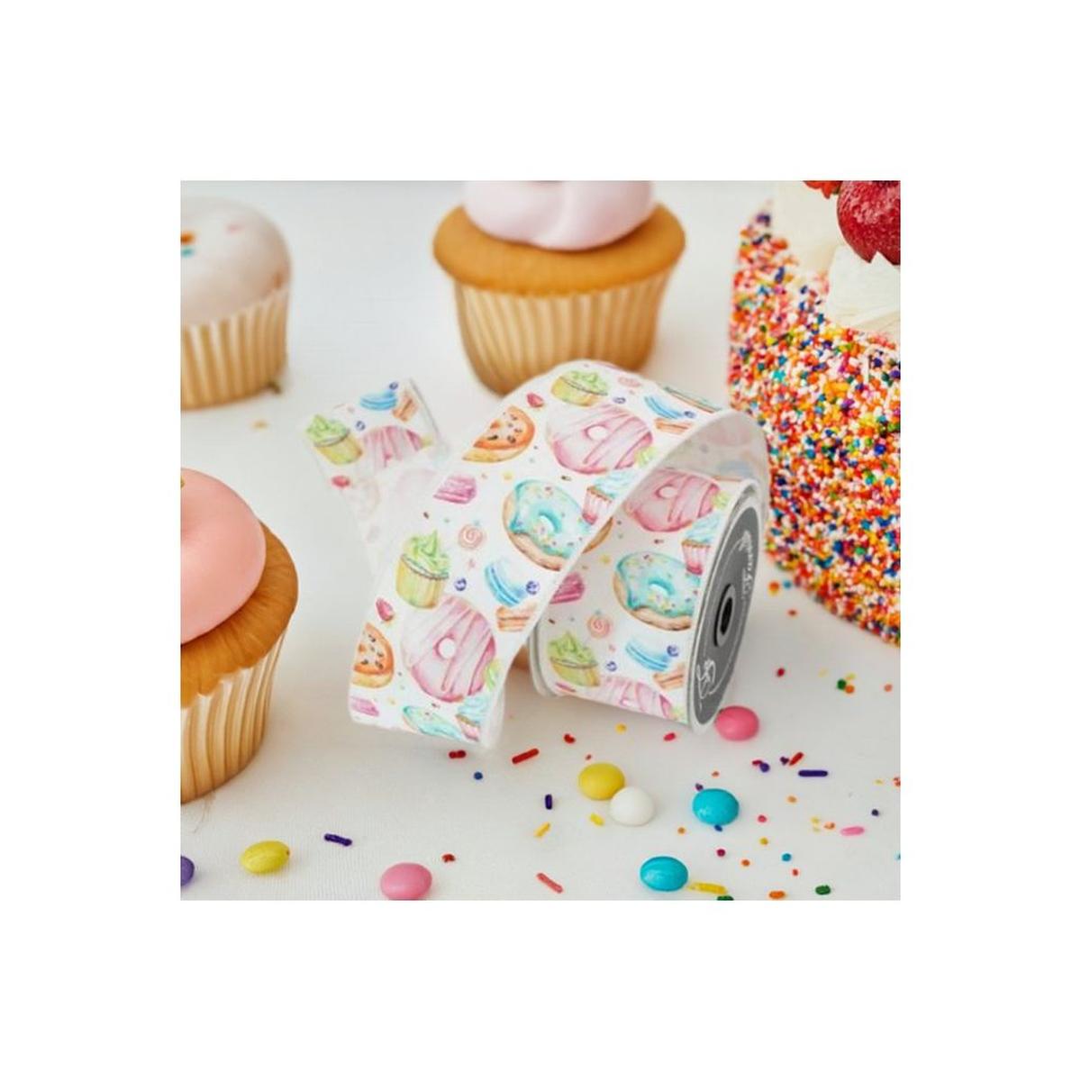 Shop For 2.5" Pastel Pastries Ribbon: White at Michelle's aDOORable Creations