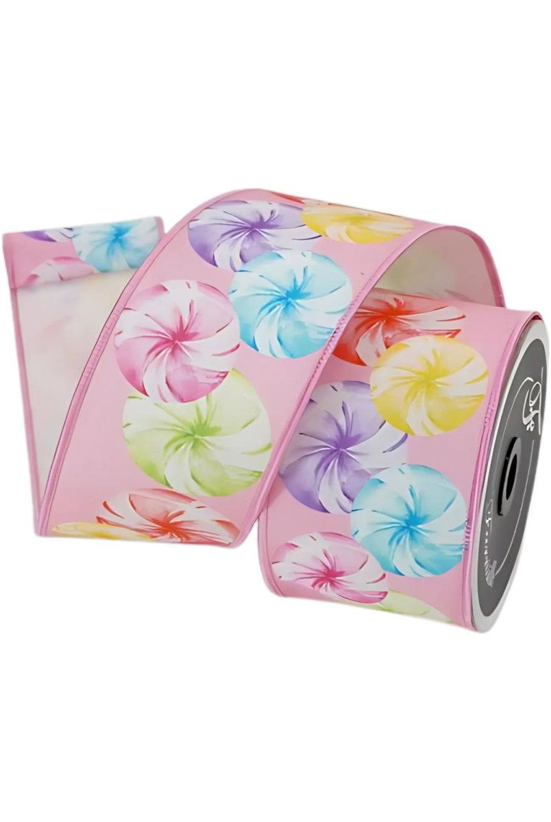 Shop For 2.5" Pastel Peppermints Ribbon: Pink