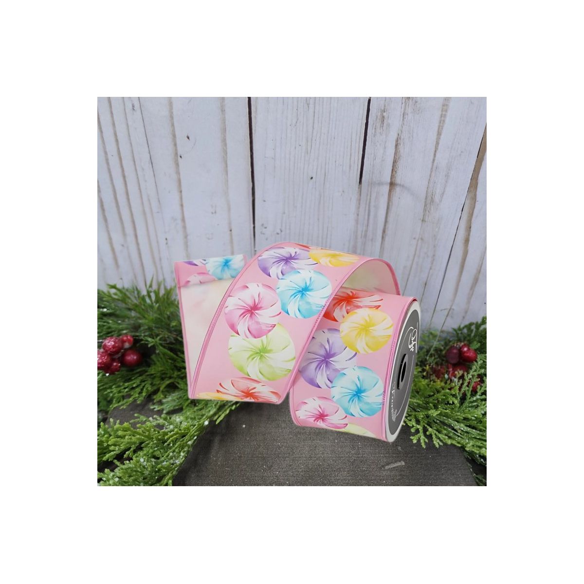 Shop For 2.5" Pastel Peppermints Ribbon: Pink