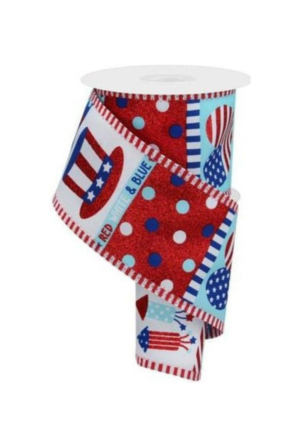 Shop For 2.5" Patriotic Block Thin Stripe Ribbon: White (10 Yards)