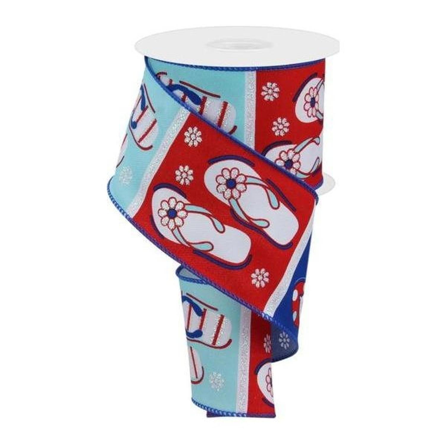 Shop For 2.5" Patriotic Flip Flop Ribbon: Red (10 Yard)