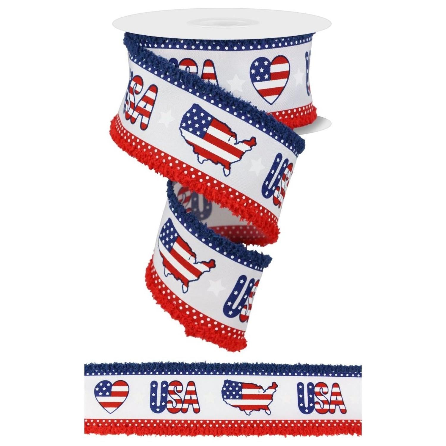 Shop For 2.5" Pattern USA Drift Ribbon: Red, White, Blue (10 Yards)