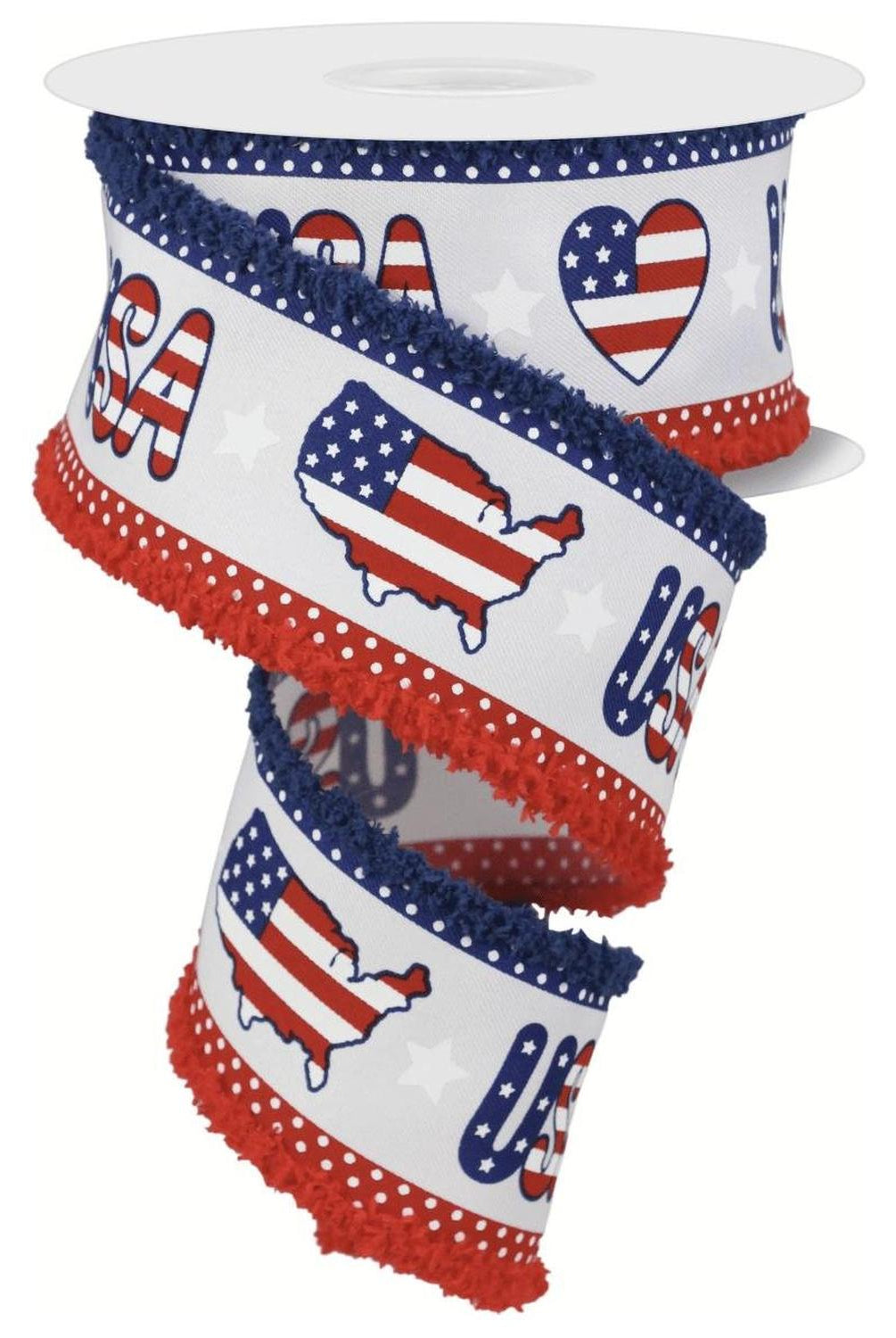 2.5" Pattern USA Drift Ribbon: Red, White, Blue (10 Yards)
