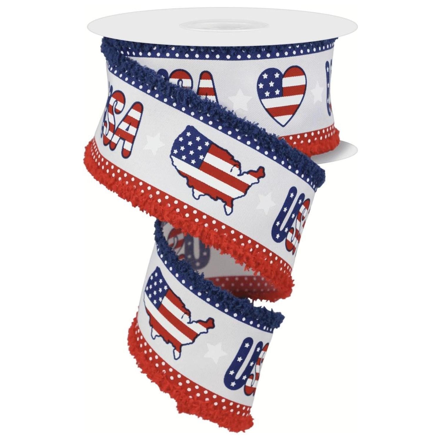 Shop For 2.5" Pattern USA Drift Ribbon: Red, White, Blue (10 Yards)