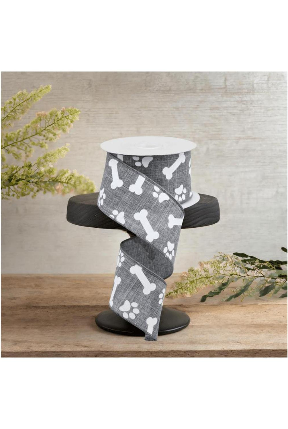 Shop For 2.5" Paw Print Royal Ribbon: Grey (10 Yards)