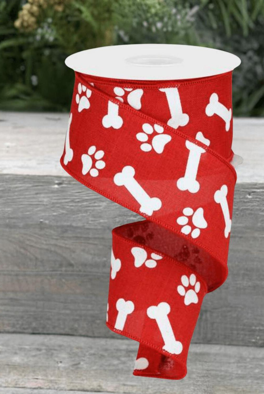Shop For 2.5" Paw Print Royal Ribbon: Red & White (10 Yards)