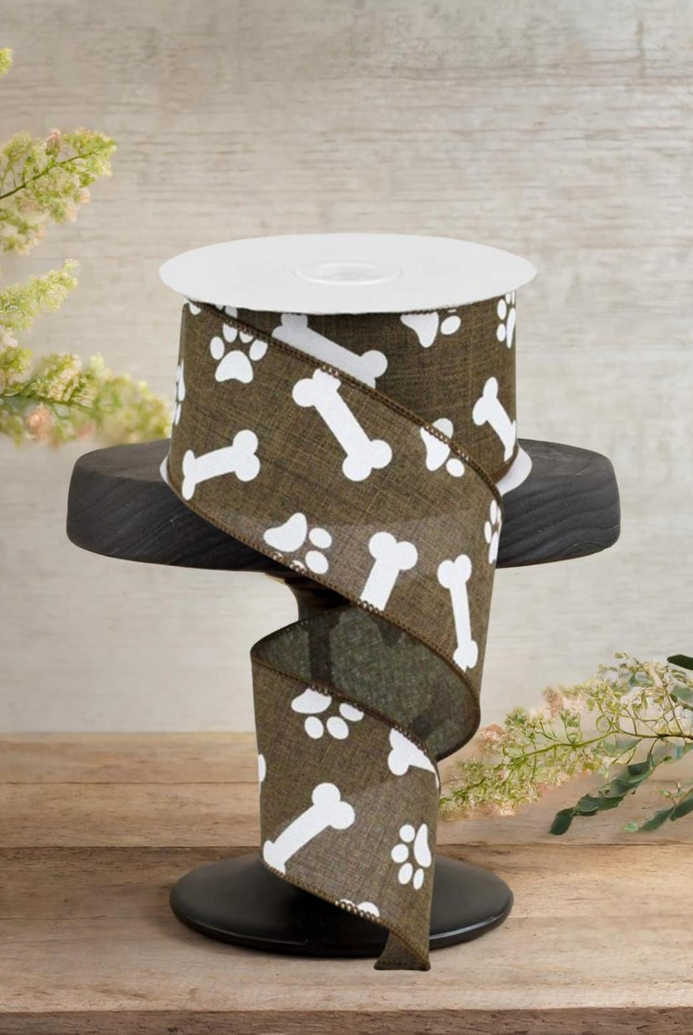 Shop For 2.5" Paw Print Royal Ribbon: Tan (10 Yards)