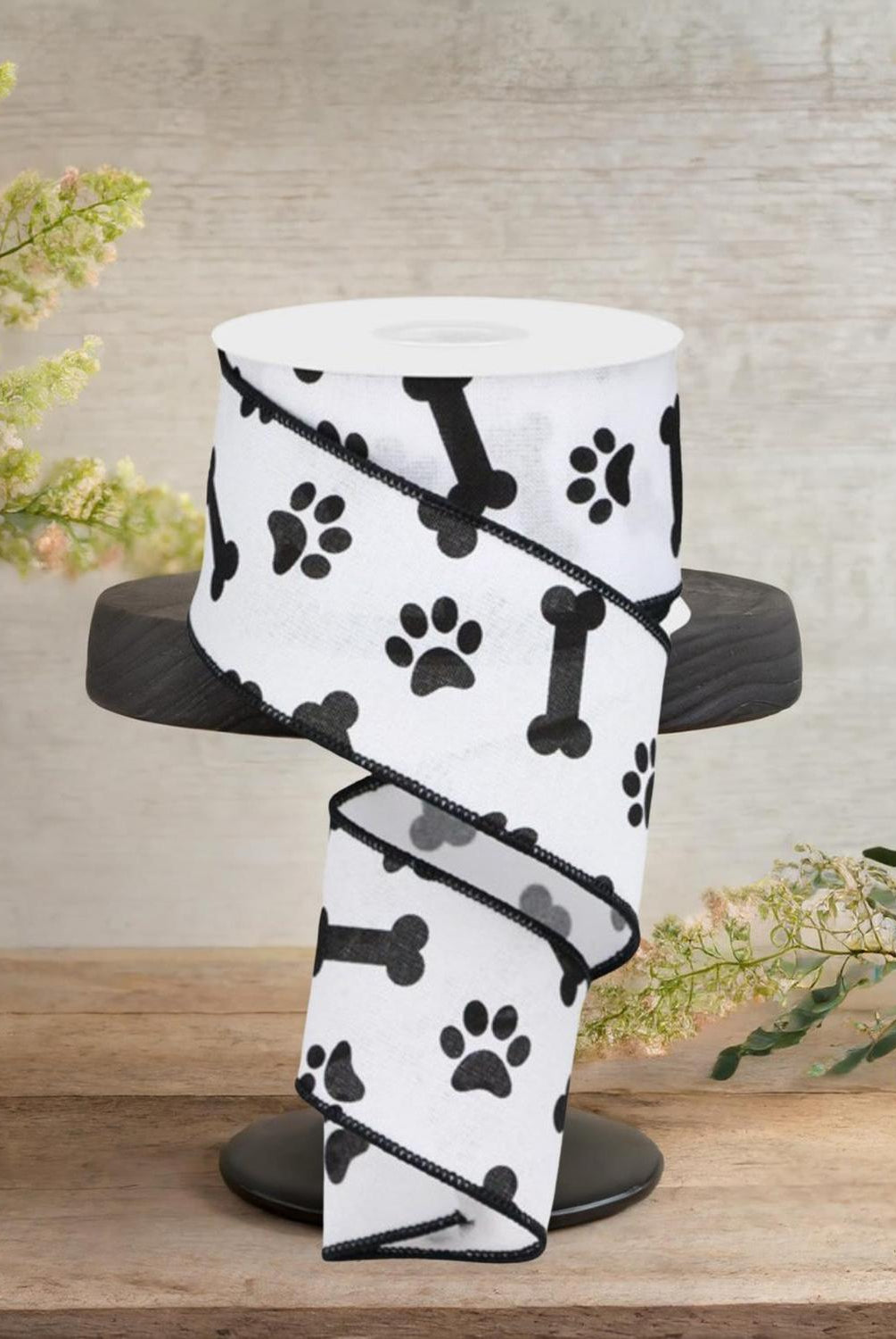 Shop For 2.5" Paw Print Royal Ribbon: White (10 Yards)