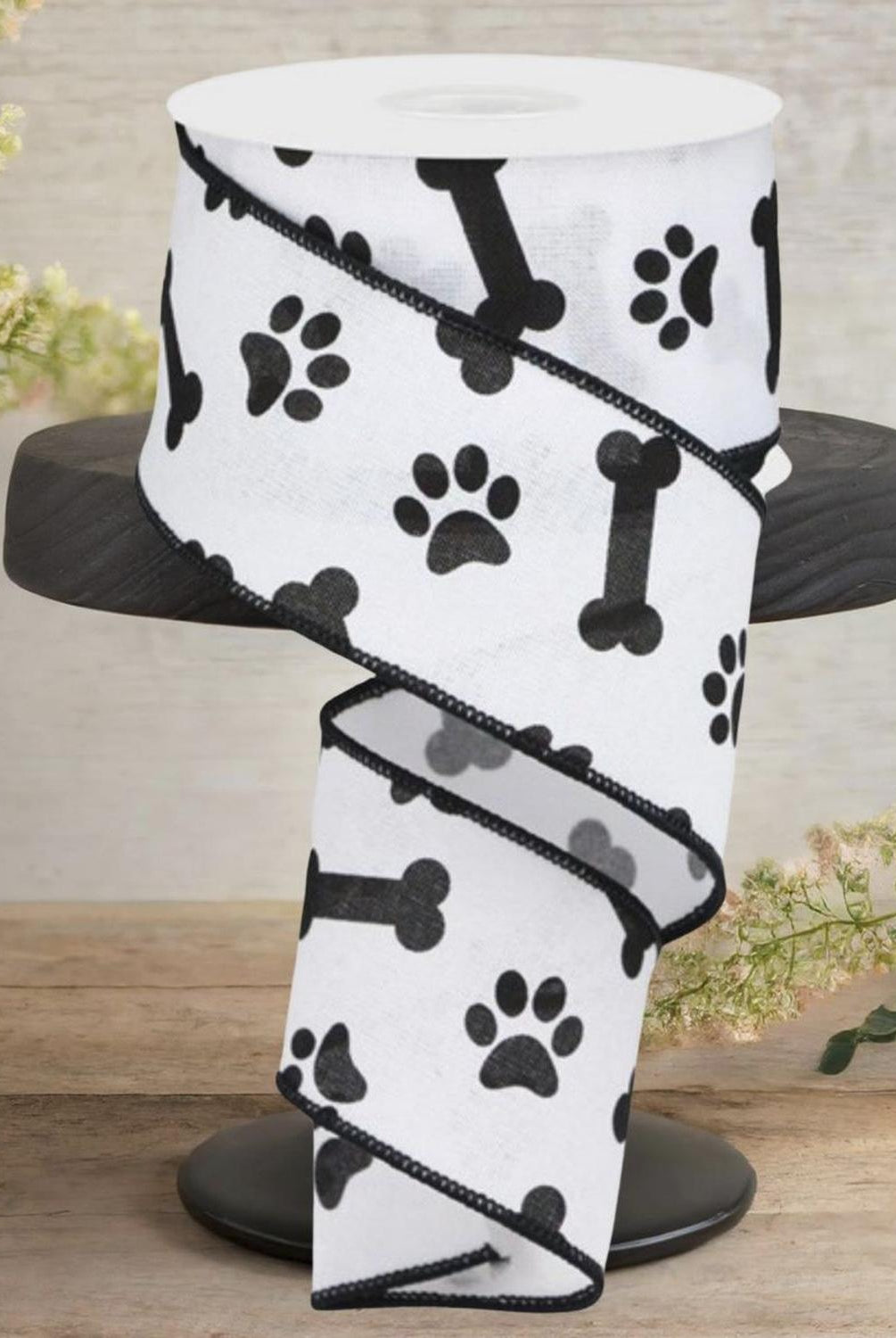 Shop For 2.5" Paw Print Royal Ribbon: White (10 Yards)