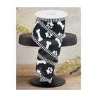 Shop For 2.5" Paw Print Thin Stripe Ribbon: Black & White (10 Yards)