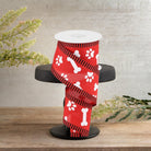Shop For 2.5" Paw Print Thin Stripe Ribbon: Red & White (10 Yards)