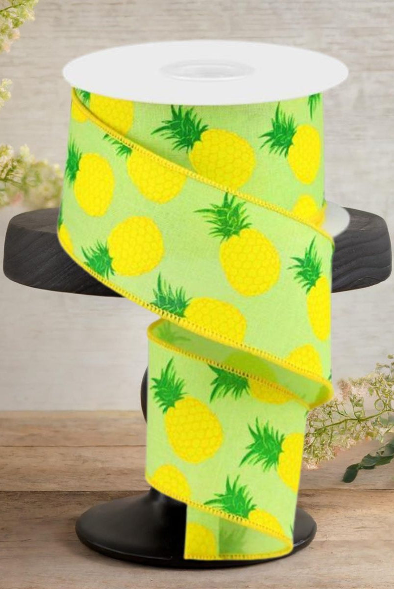 Shop For 2.5" Pineapple Royal Ribbon: Green (10 Yards)