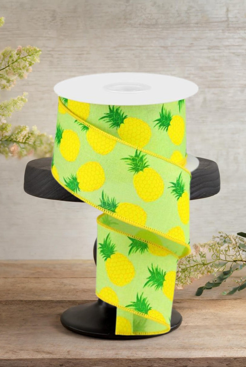 Shop For 2.5" Pineapple Royal Ribbon: Green (10 Yards)