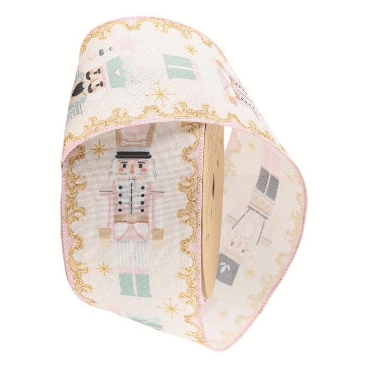 Shop For 2.5" Pink Nutcracker Ribbon: Gold (10 Yards)