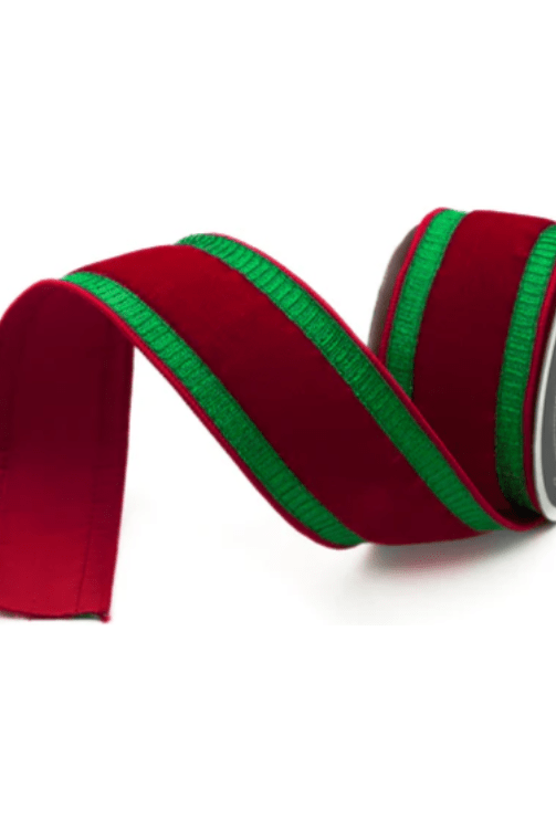 Shop For 2.5" Pleated Borders Ribbon: Red/Green (10 Yards)