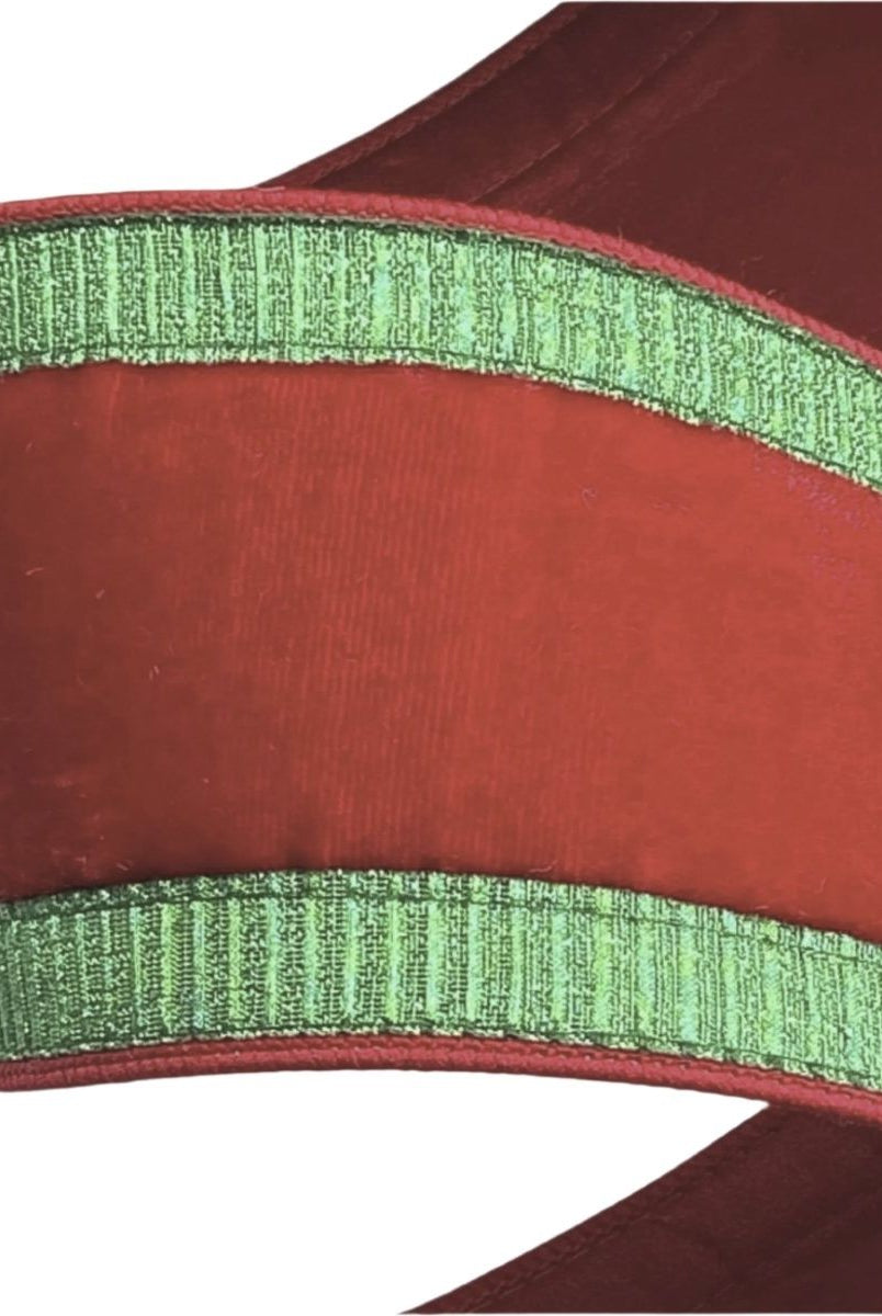 Shop For 2.5" Pleated Borders Ribbon: Red/Green (10 Yards)