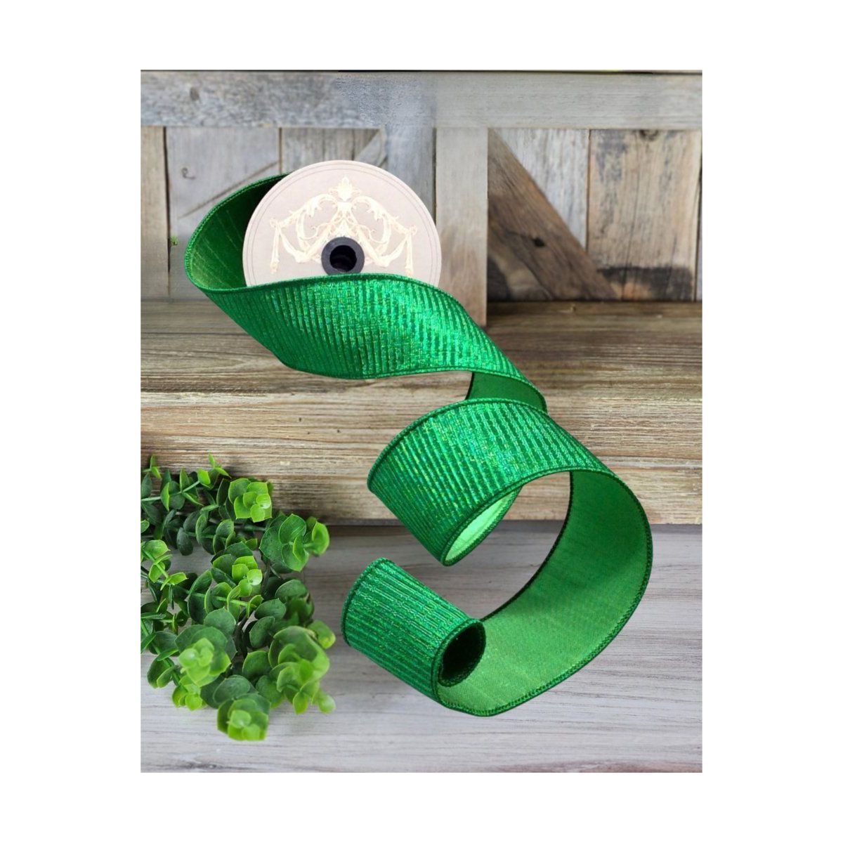 Shop For 2.5" Pleated Lame Ribbon: Green (10 Yards) at Michelle's aDOORable Creations