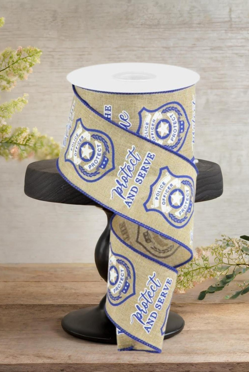 2.5" Police Badge Ribbon: Light Beige (10 Yards)