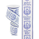 Shop For 2.5" Police Badge Ribbon: White (10 Yards)