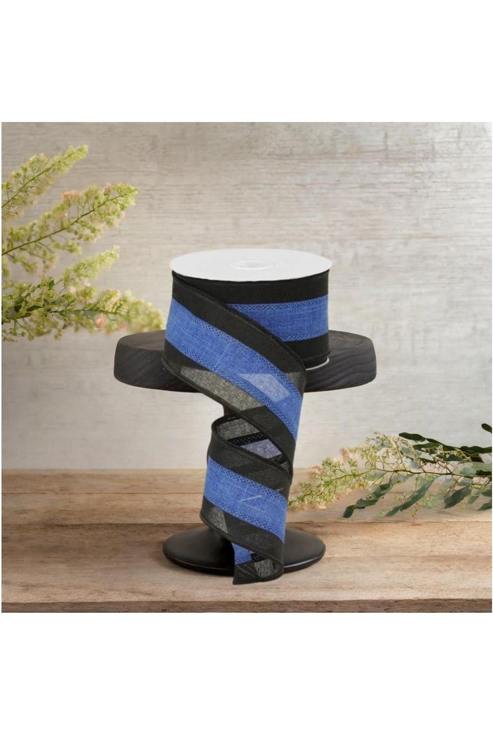2.5" Police Support Ribbon: Black & Blue (10 Yards)