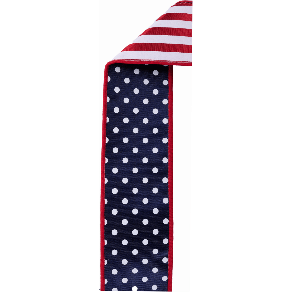 Shop For 2.5" Polka Dot Striped Fused Ribbon: Navy/White/Red