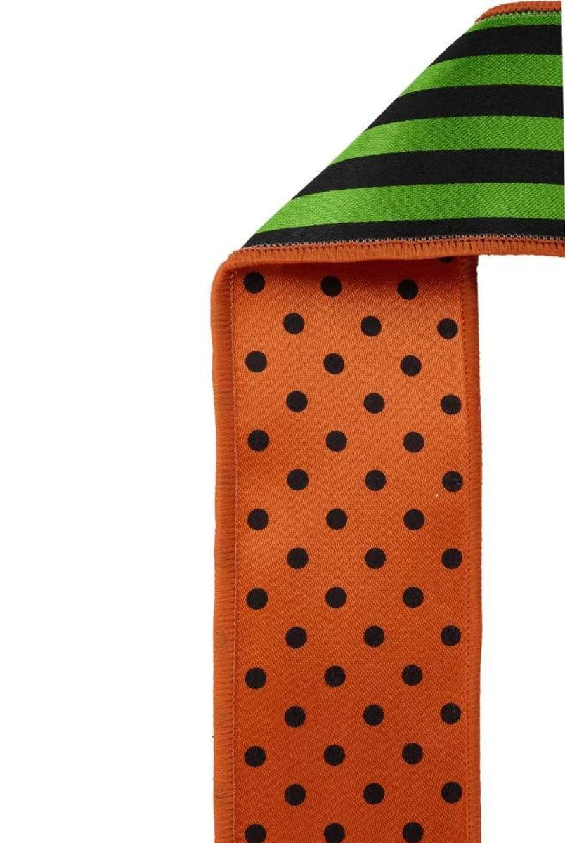 Shop For 2.5" Polka Dot Striped Fused Ribbon: Orange (10 Yards)