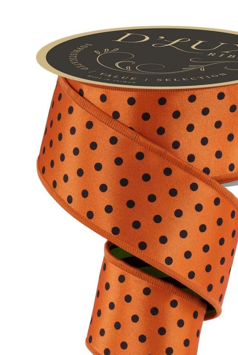 Shop For 2.5" Polka Dot Striped Fused Ribbon: Orange (10 Yards)
