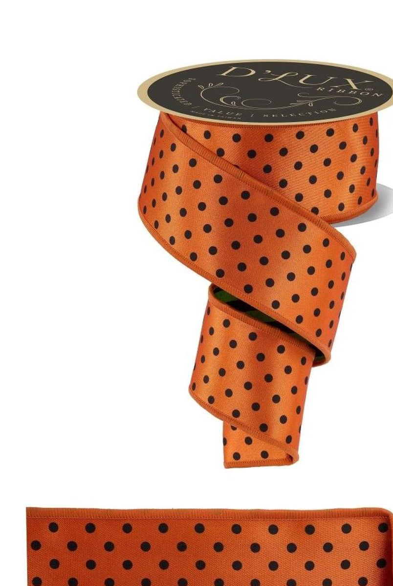 Shop For 2.5" Polka Dot Striped Fused Ribbon: Orange (10 Yards)