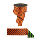 Shop For 2.5" Polka Dot Striped Fused Ribbon: Orange (10 Yards)