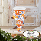 Shop For 2.5" Pumpkin Foliage Ribbon: White/Navy (10 Yards)