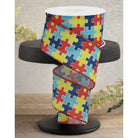 Shop For 2.5" Puzzle Piece Royal Ribbon: Autism Awareness (10 Yards)