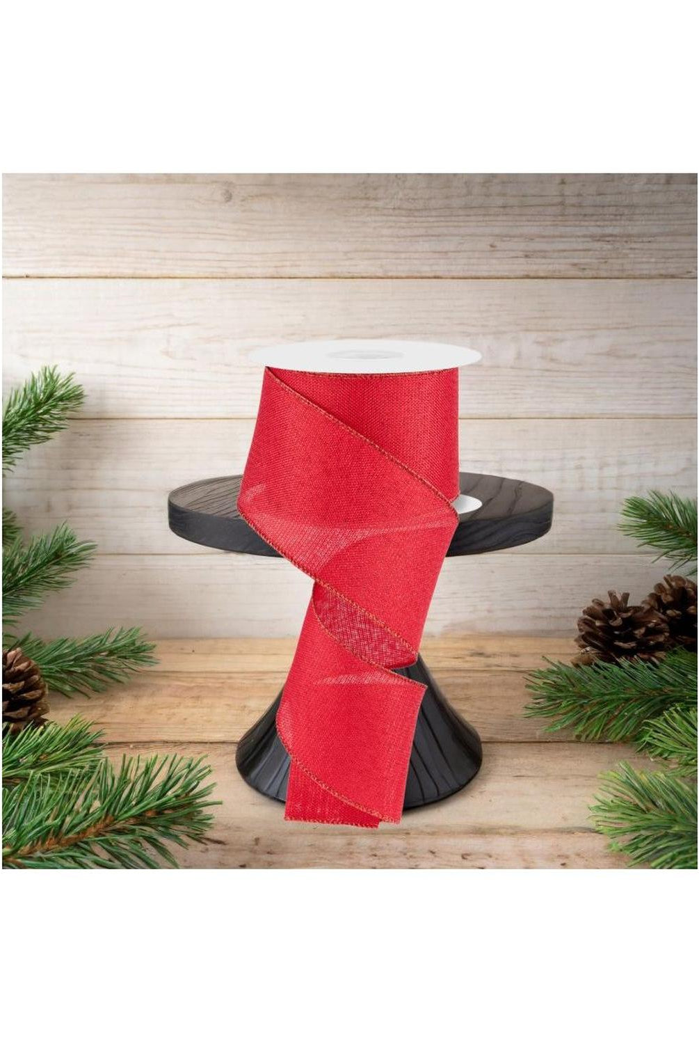 2.5" Red Metallic Royal Canvas Ribbon (10 Yards)