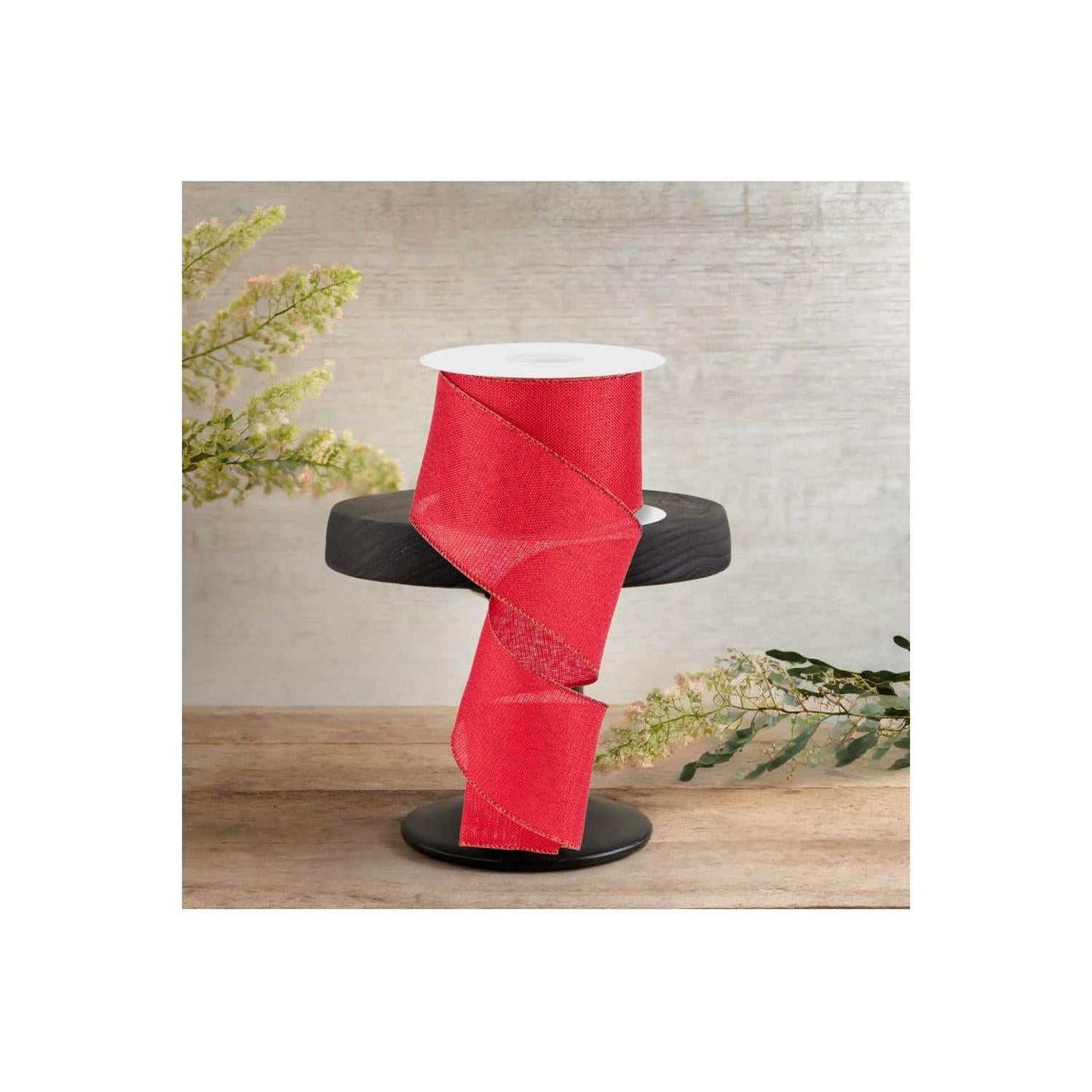 Shop For 2.5" Red Metallic Royal Canvas Ribbon (10 Yards)