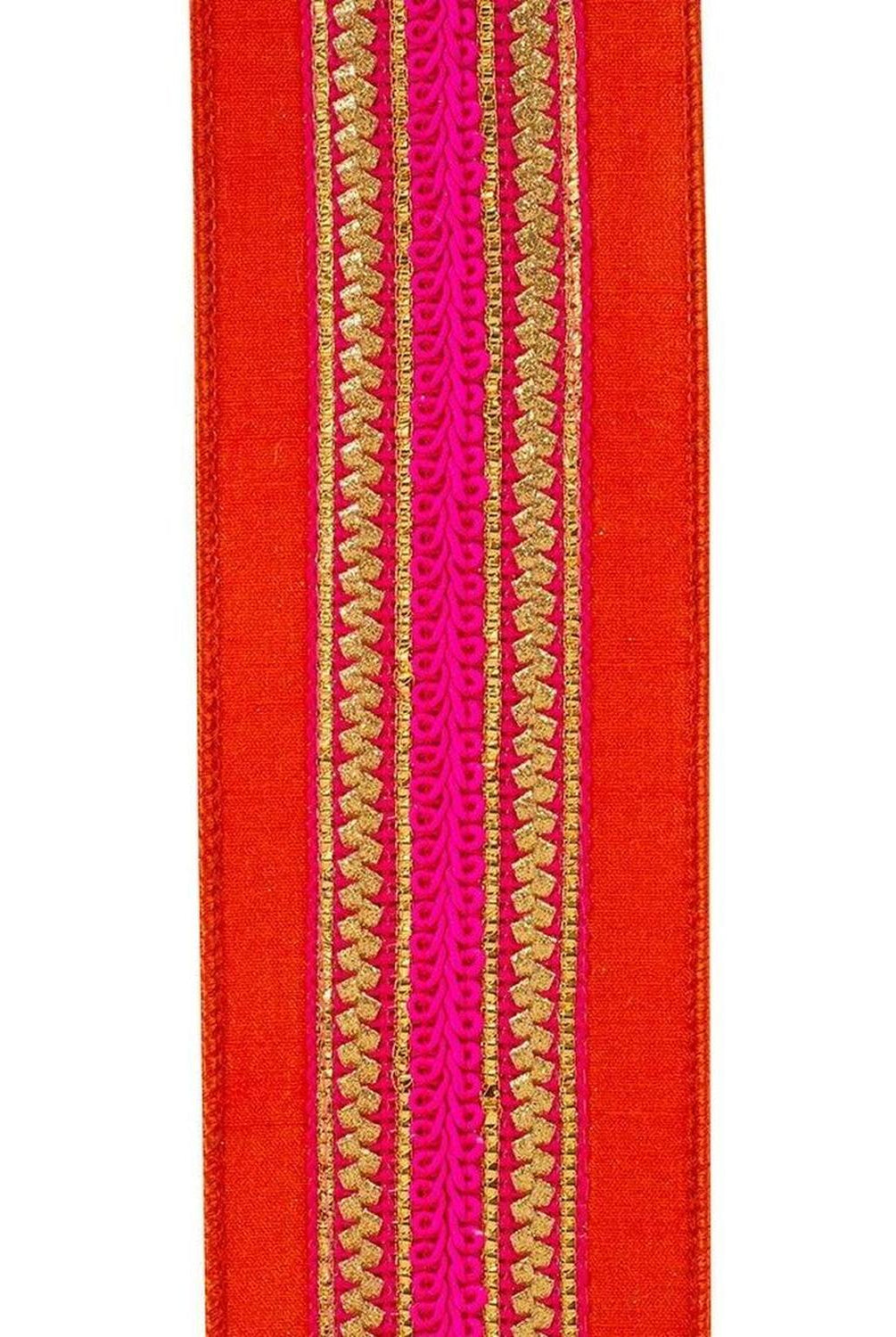 Shop For 2.5" Regal Stripe Trimming Dupioni Ribbon: Copper/Pink (5 Yards)