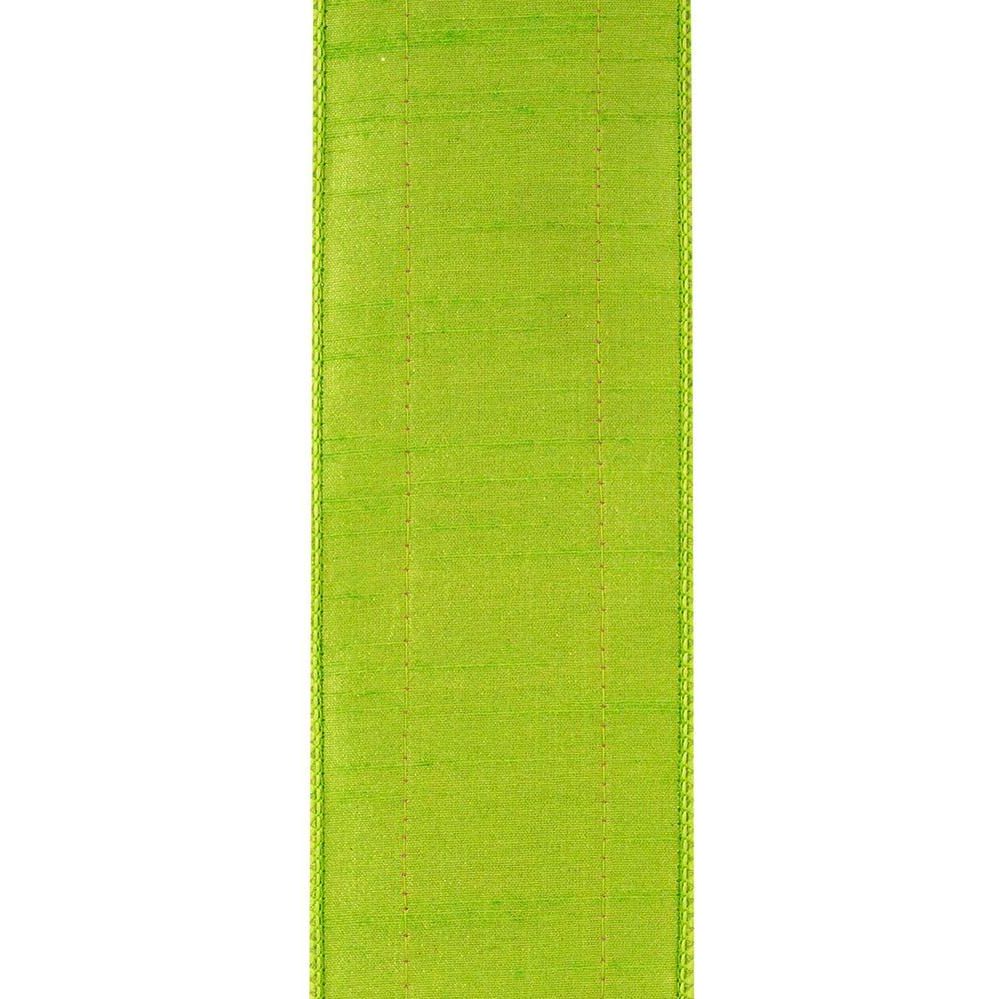 Shop For 2.5" Regal Stripe Trimming Dupioni Ribbon: Lime/Pink (5 Yards)