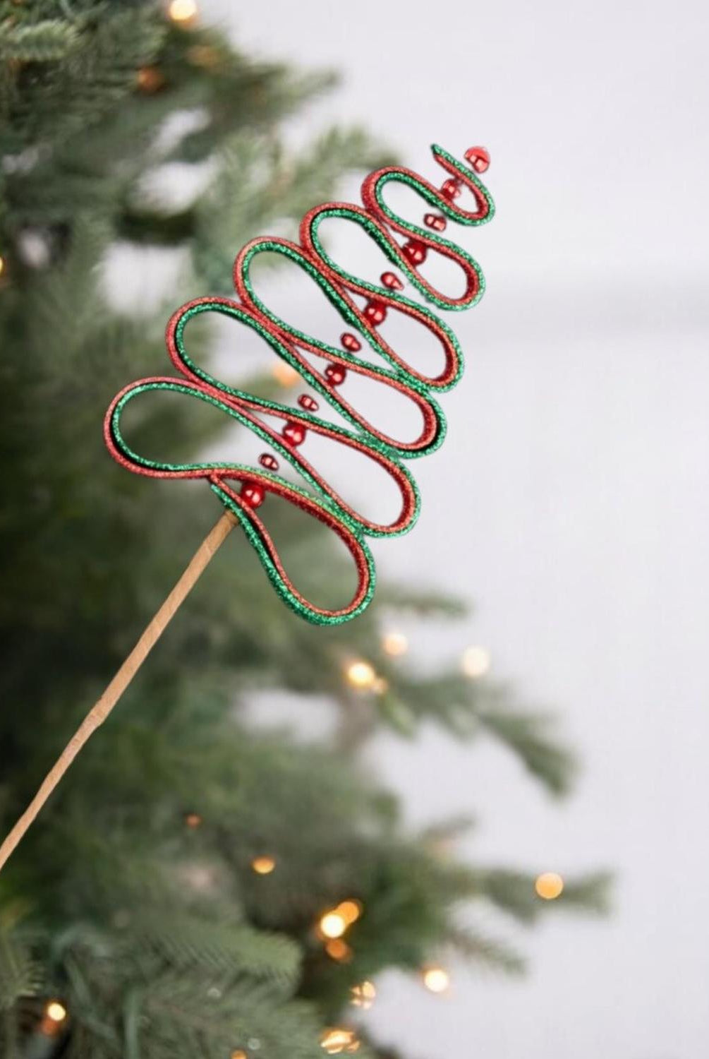 25" Ribbon Candy Tree Stem: Red/Green