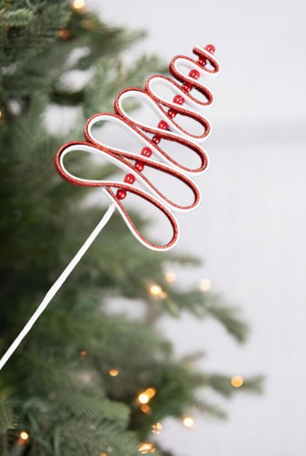 25" Ribbon Candy Tree Stem: Red/White