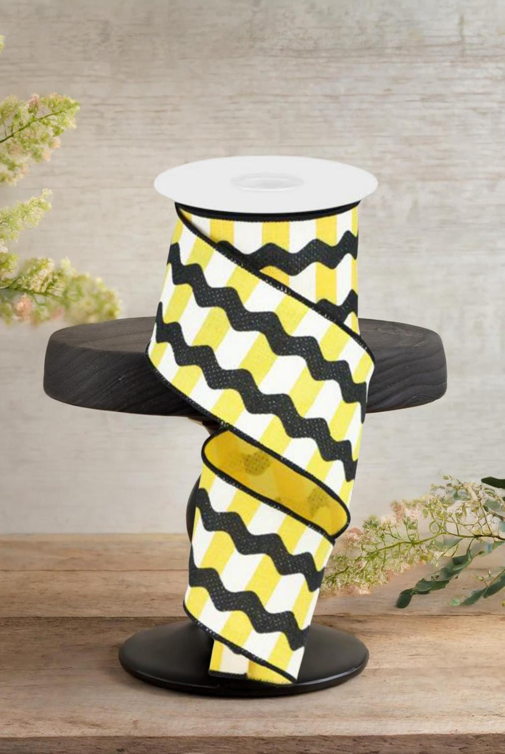 Shop For 2.5" Ricrac Stripe Ribbon: Yellow & Black (10 Yards)